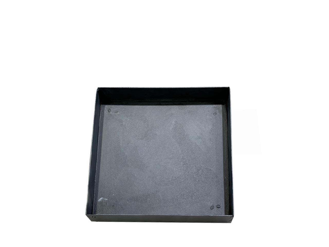 Tablett viereck m. Rand H2,5cm Metall anthrazit 15x15cm