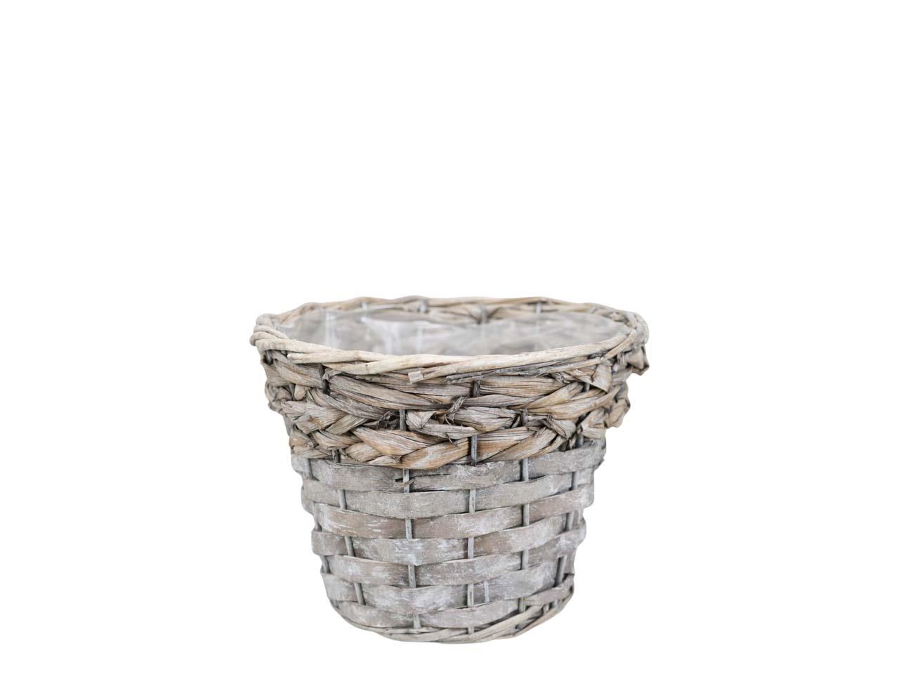 Korb rund Hyazinthe/Span D17H11cm grau