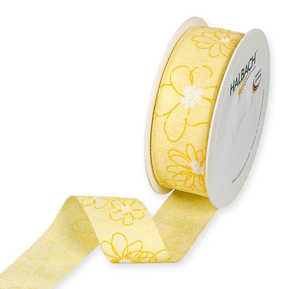 Druckband Blüten 35 mm 15 Meter lemon 911