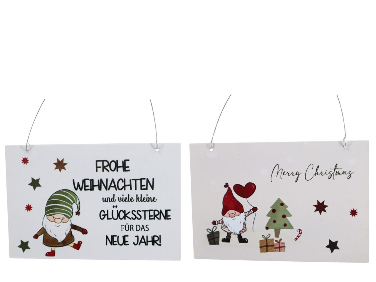 Schilder Weihnachten Metall 2-fach sort. D18x12cm