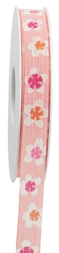 Band Blümchen 15 mm 18 Meter altrosa 22