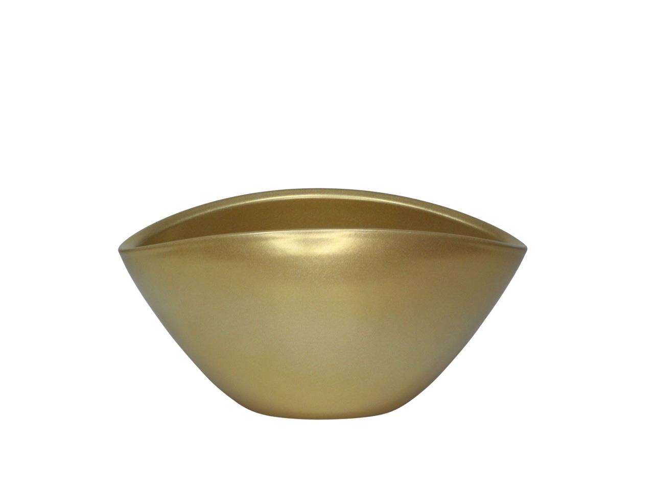 Keramiksteckschale oval perlgold L20cm