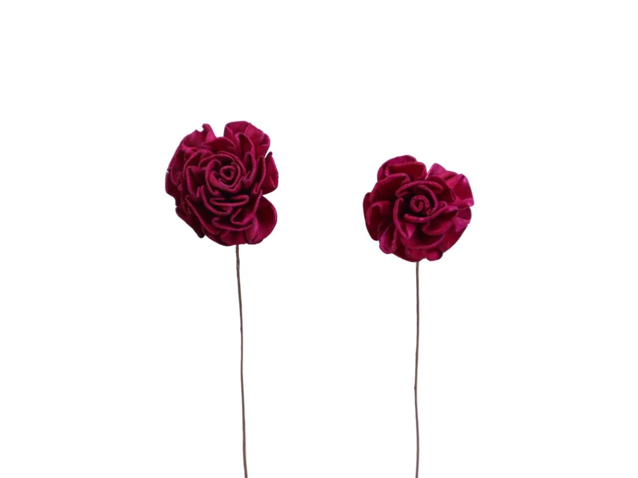 Rose Ming 4cm brombeer gestielt am Draht