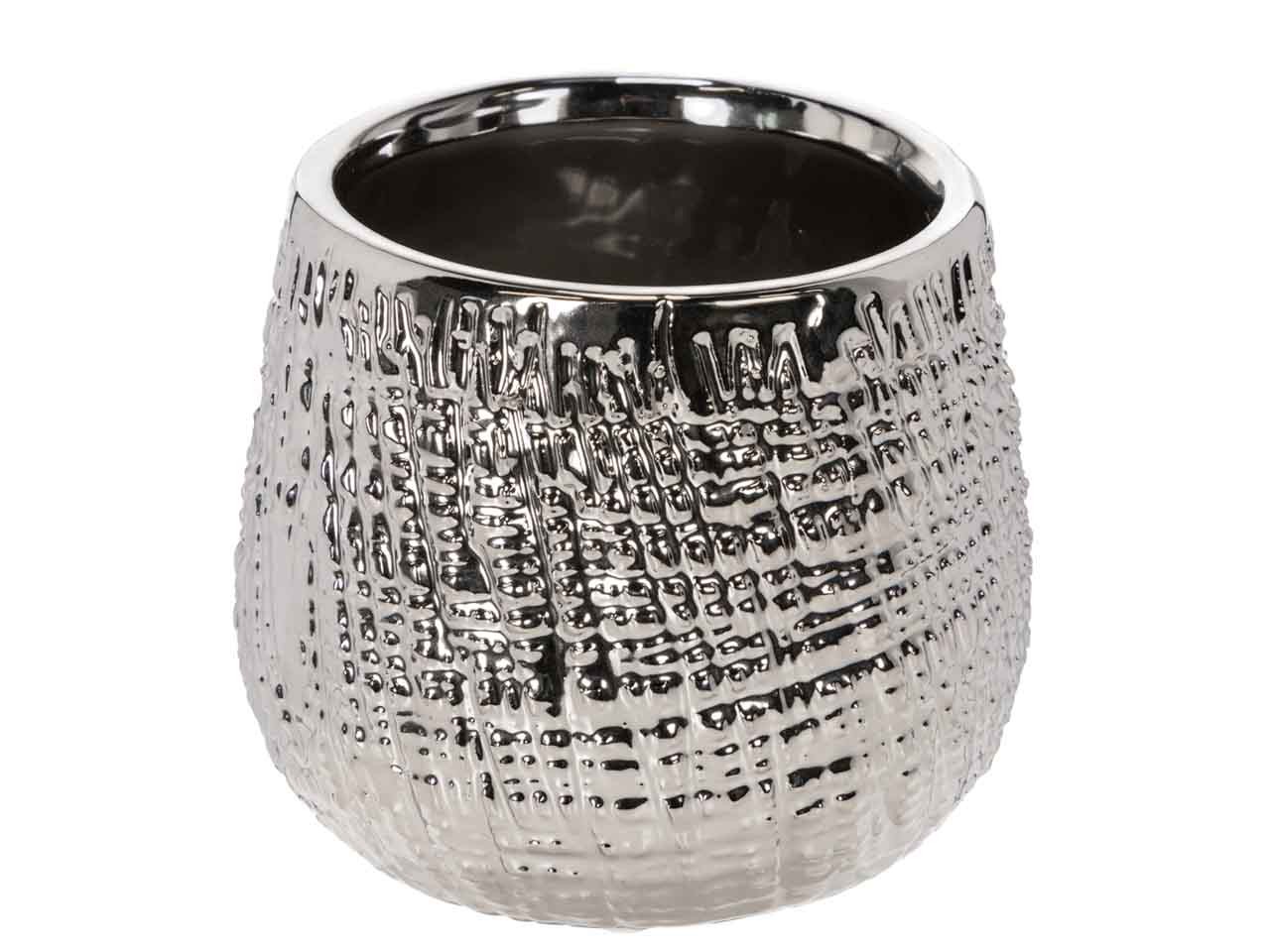 Übertopf Keramik silber 20xH16cm