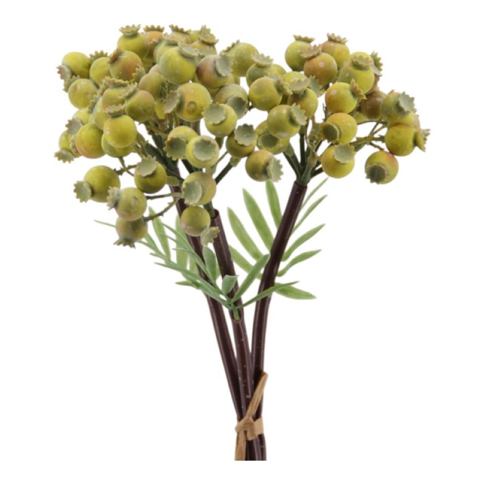 Vogelbeere 3fach gebündelt lackiert grün L38cm