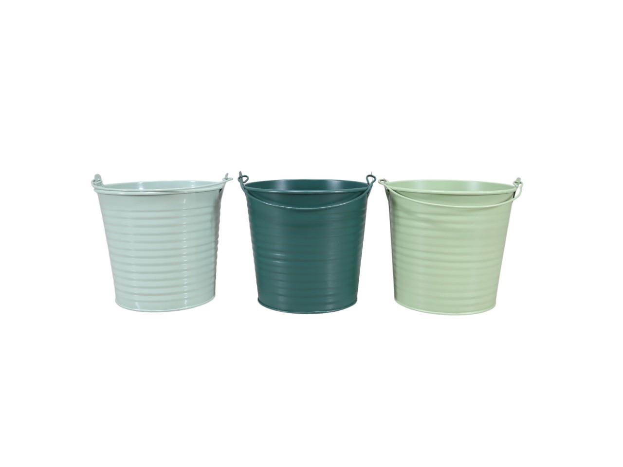 Eimer m. Henkel Metall D11cm grünmix