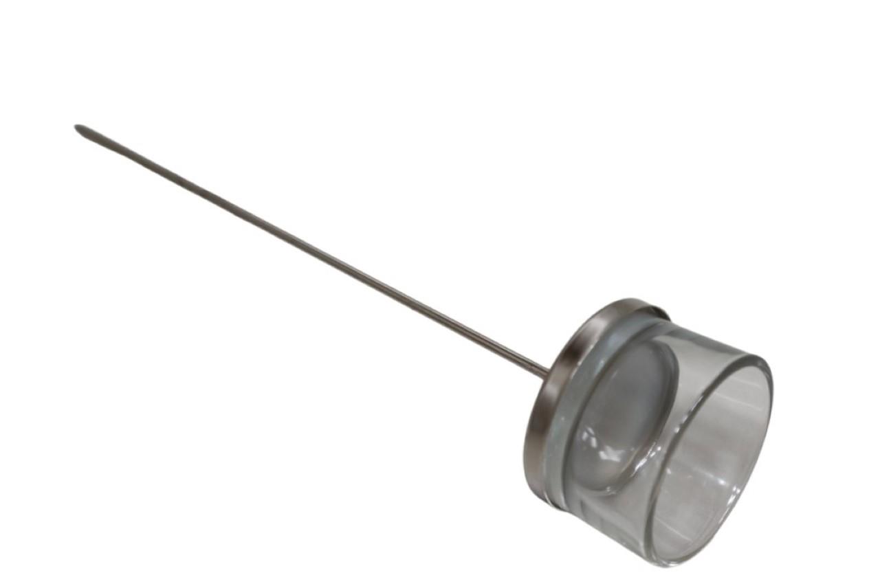 Teelichthalter m. Glas klar D5,2xH23cm