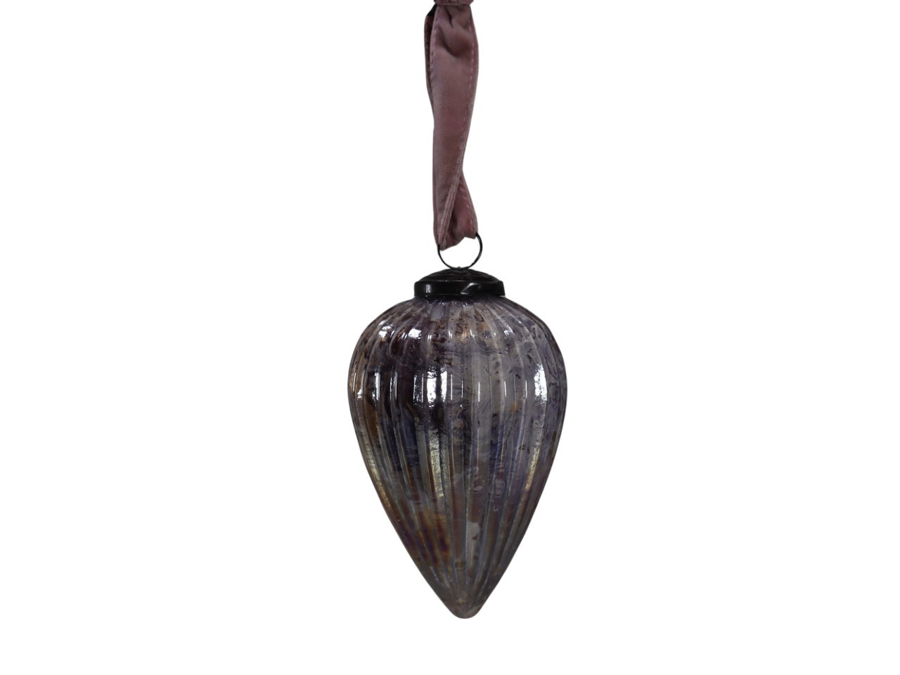 Zapfen zum Hängen Glas altsilber-irisierend L13x9cm