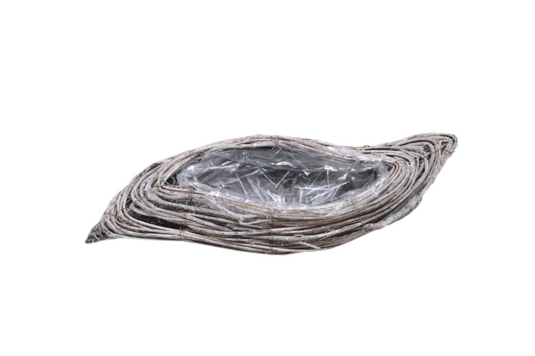 Pflanzwelle Rattan gekalkt L40cm