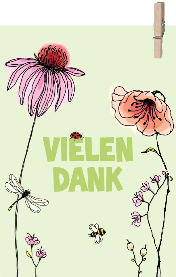 Minikarten Vielen Dank 7,5x5 cm