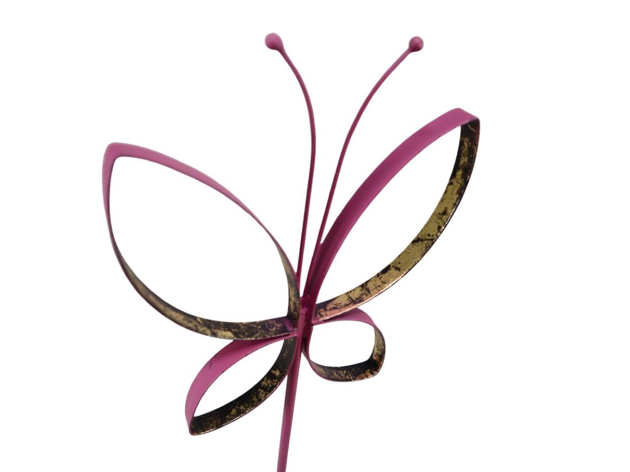 Schmetterling stehend Metall pink/gold H35cm