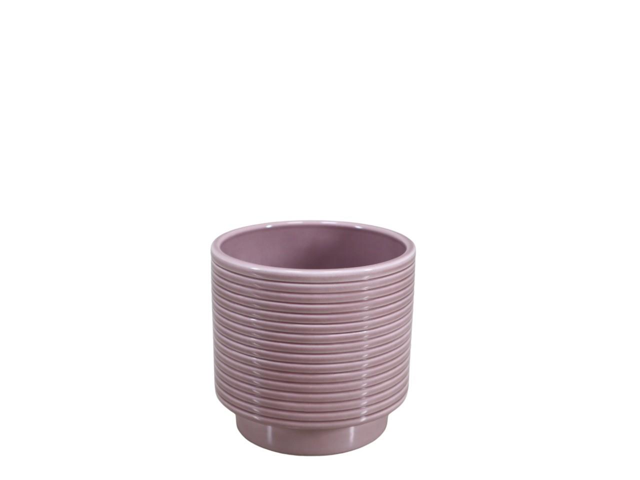 Cylindroübertopf m. Fuß Rings Keramik melange-lasur 12cm