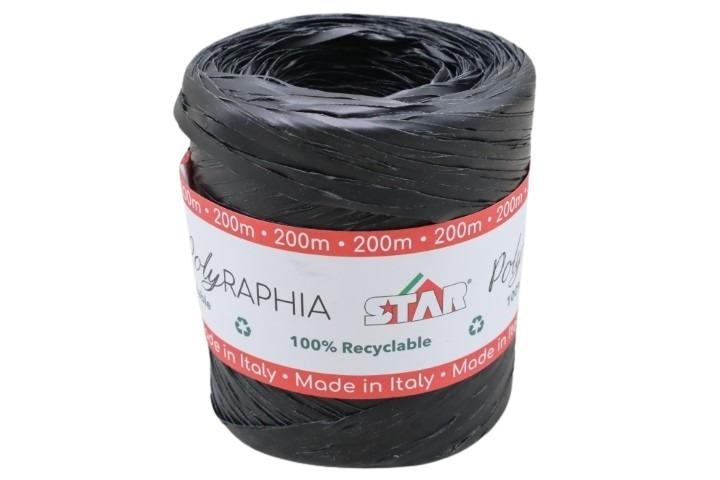 Polyraphia 15mm 200 Meter, schwarz  -89
