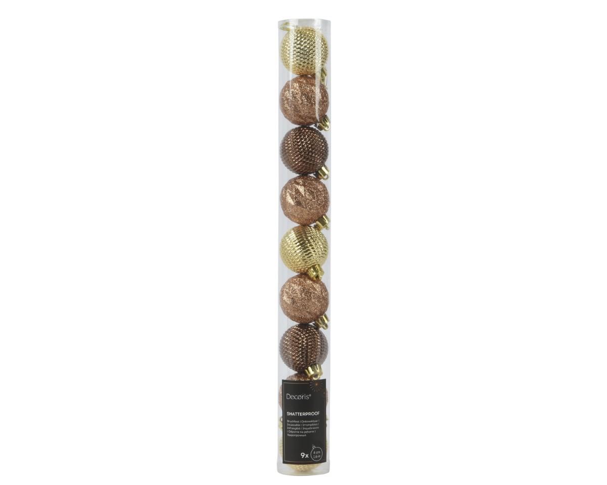 Kugel bruchfest Kunsststoff braun/gold mix 40mm