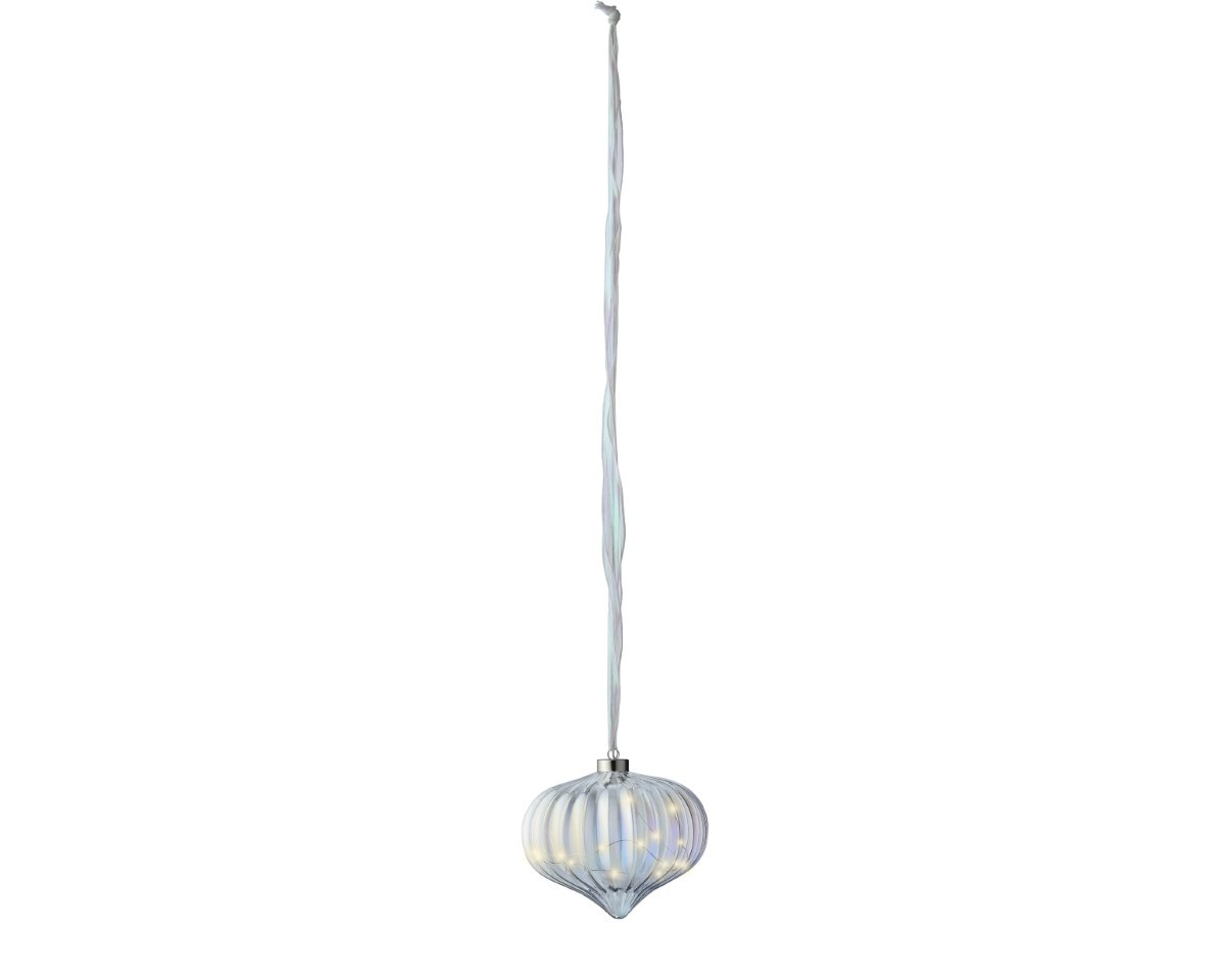 Glaszwiebel hängend klar inkl. Micro 15 LED indoor D20x21cm