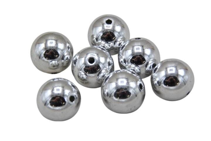 Perlen Kunststoff silber 20mm 300 Gramm