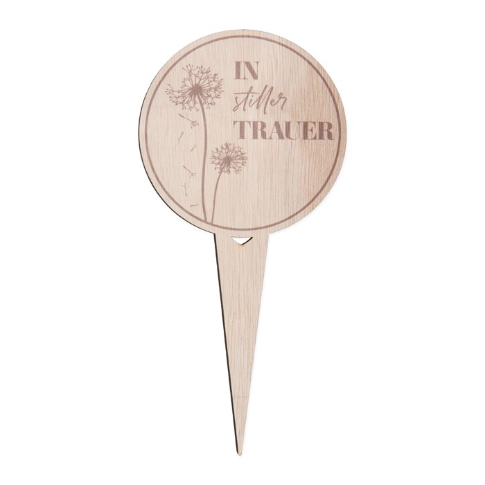 Stecker Holz In stiller Trauer rund D 10 cm Gesamtlänge 20cm