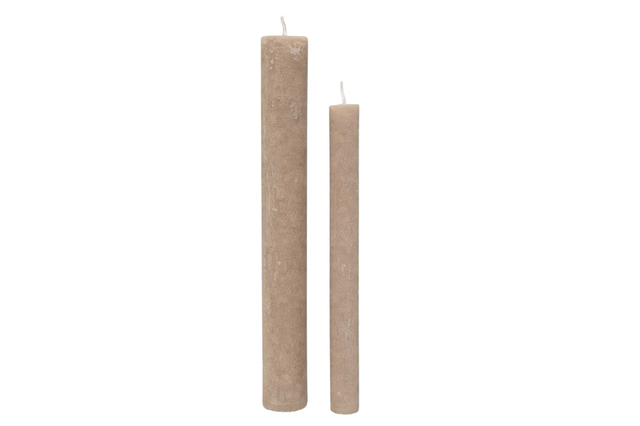 Stabkerze Rustika 240/21mm taupe out