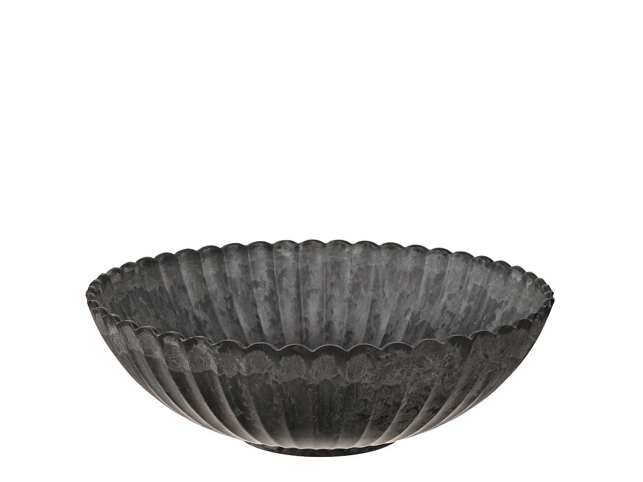 Schale Rille KARA anthrazit-natur Plastik D22cm