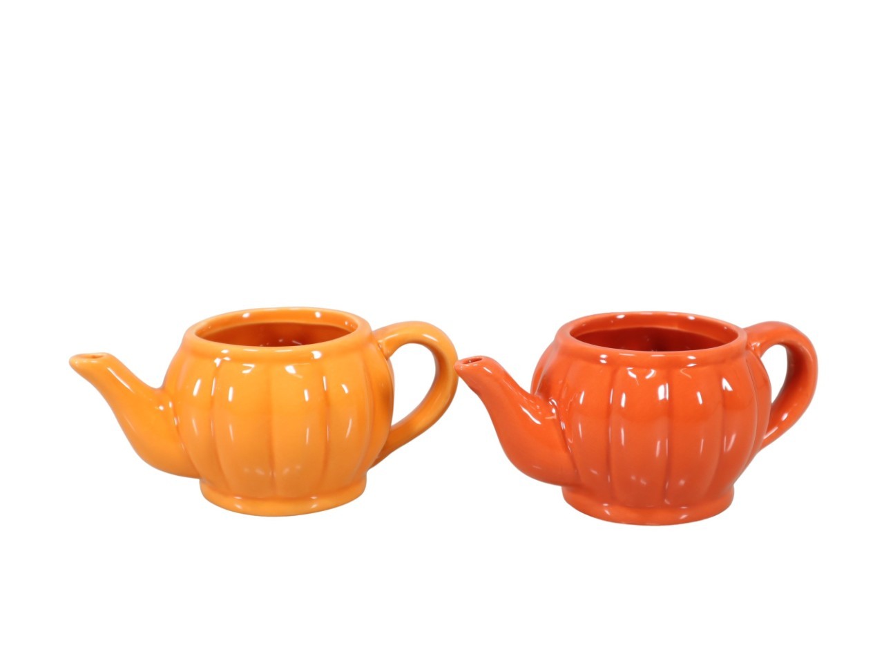 Teekanne Kürbis gelb-orange L14,5cm (Öffnung innen D6cm)