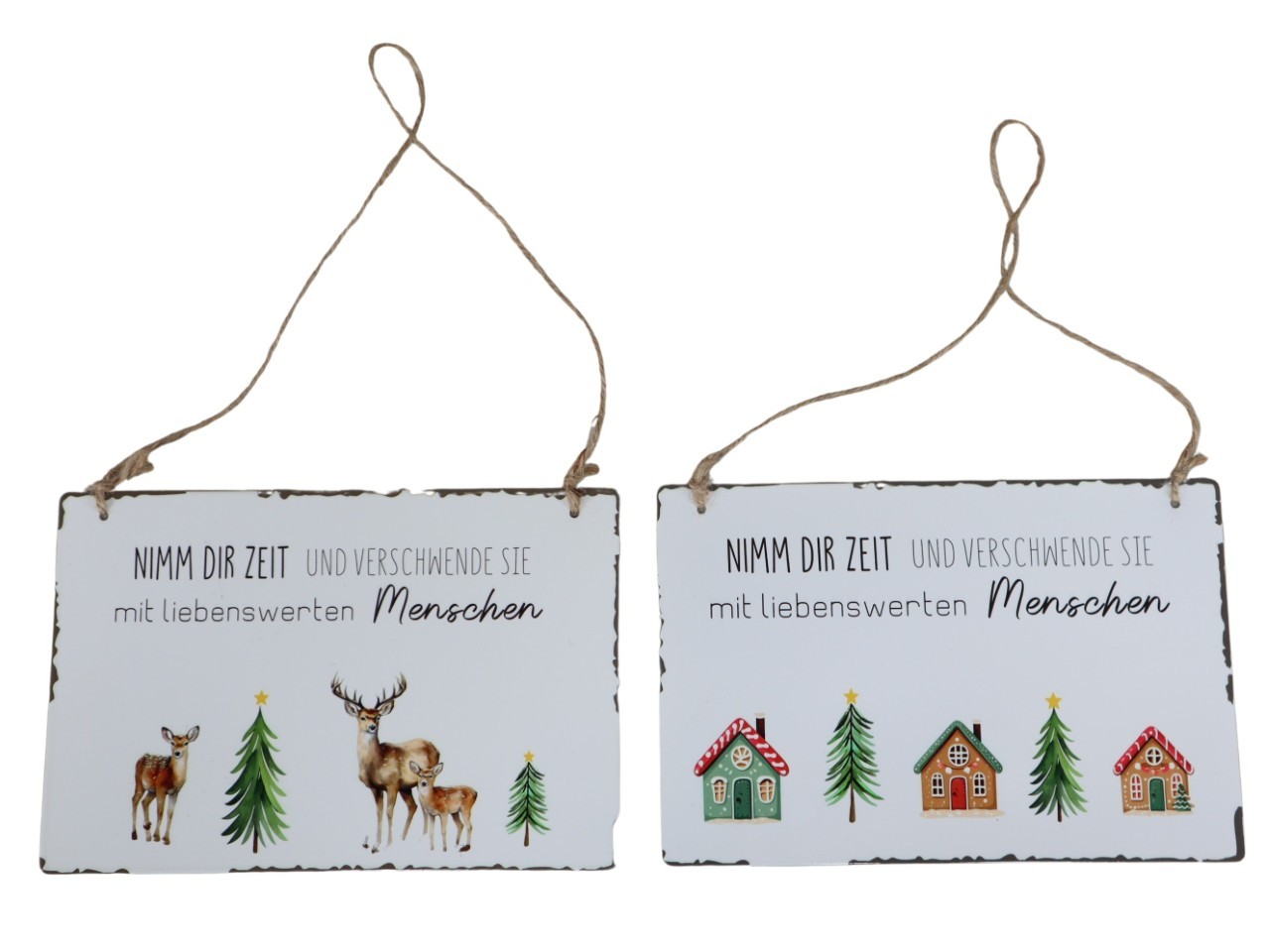 Schild hängend Weihnachtsmotiv Metall 14x21cm