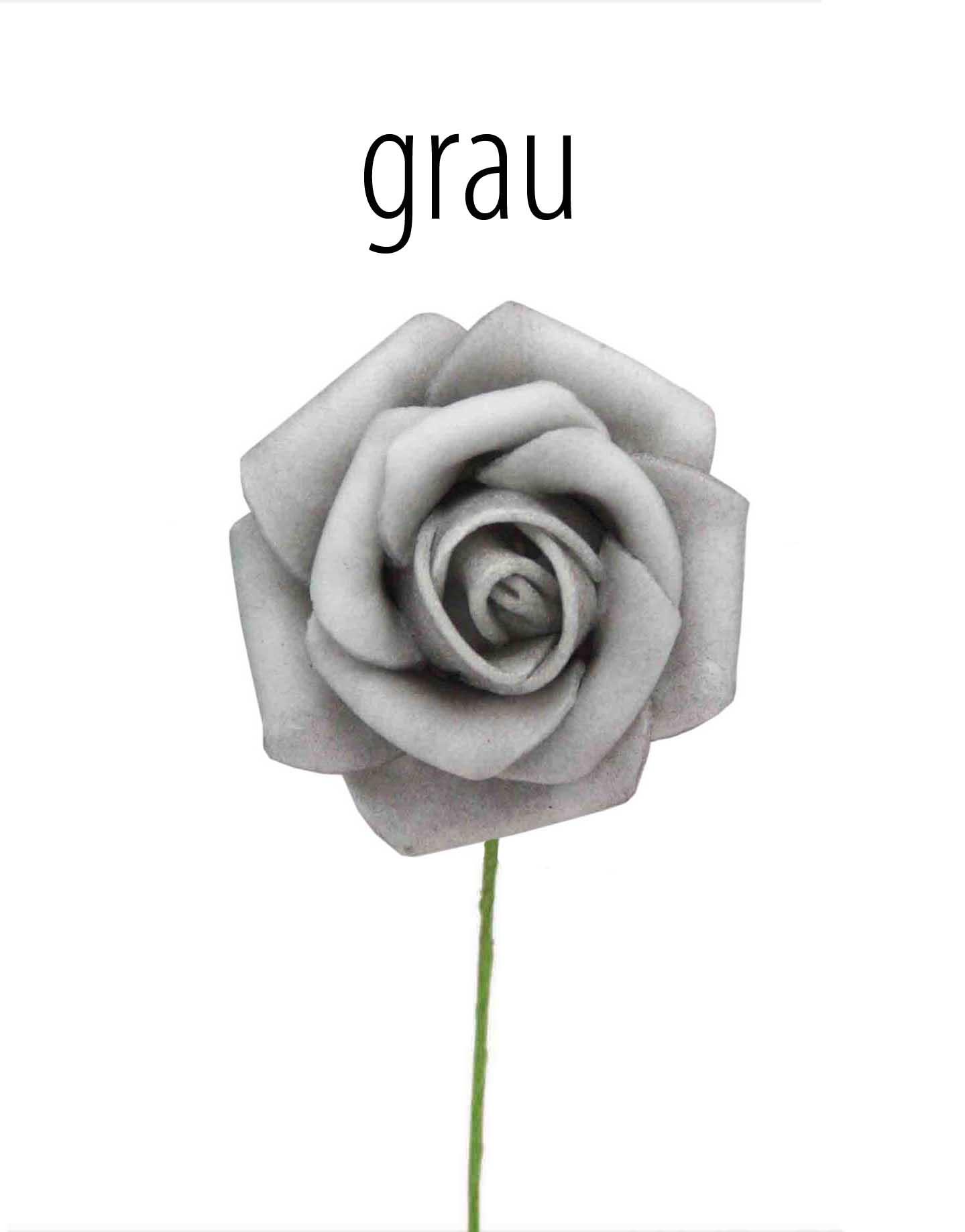 Foam-Rose 6cm, grau