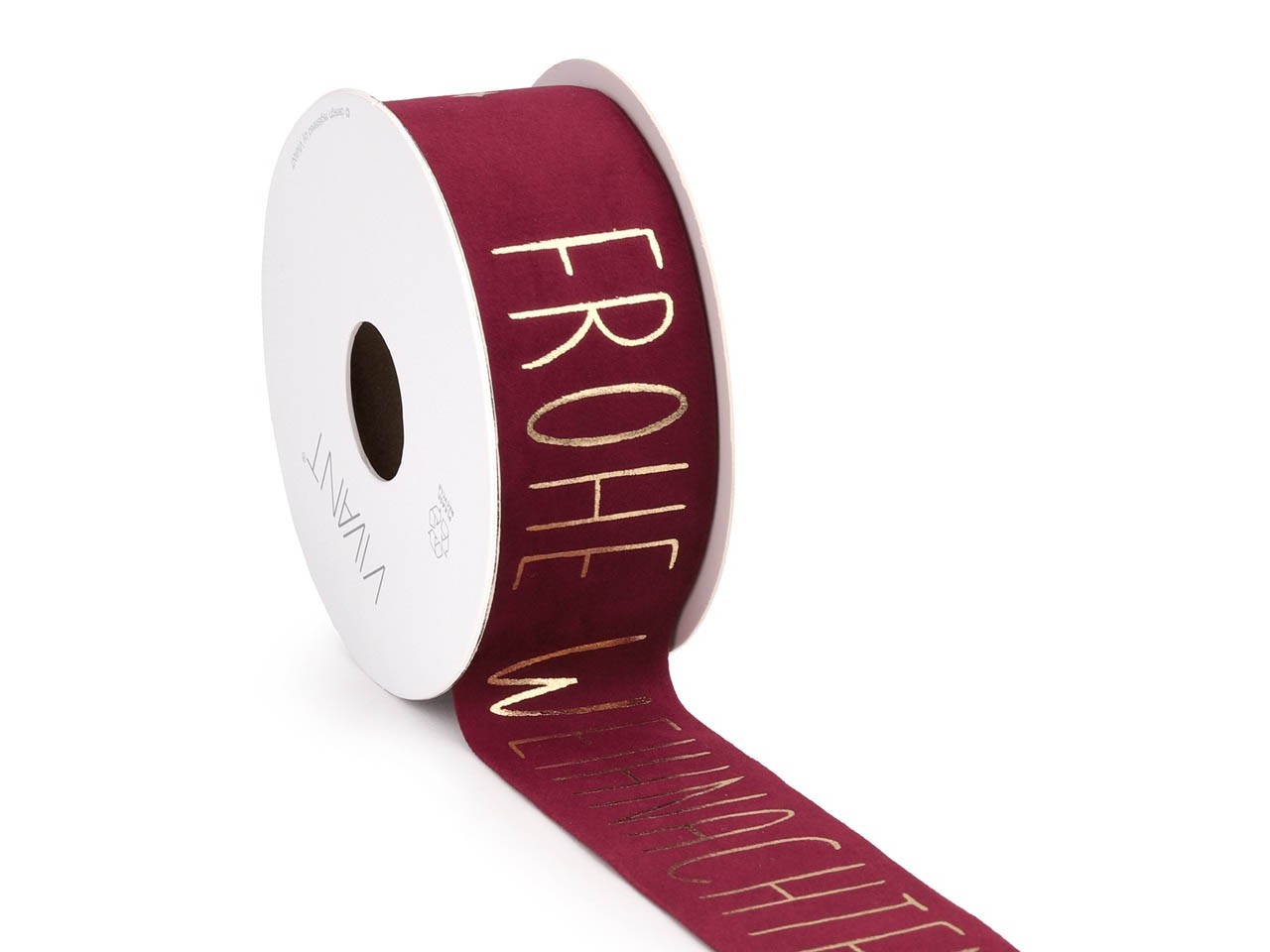 Band Vellu Weihnachten 40 mm 5 Meter Farbe 28 dunkelrot