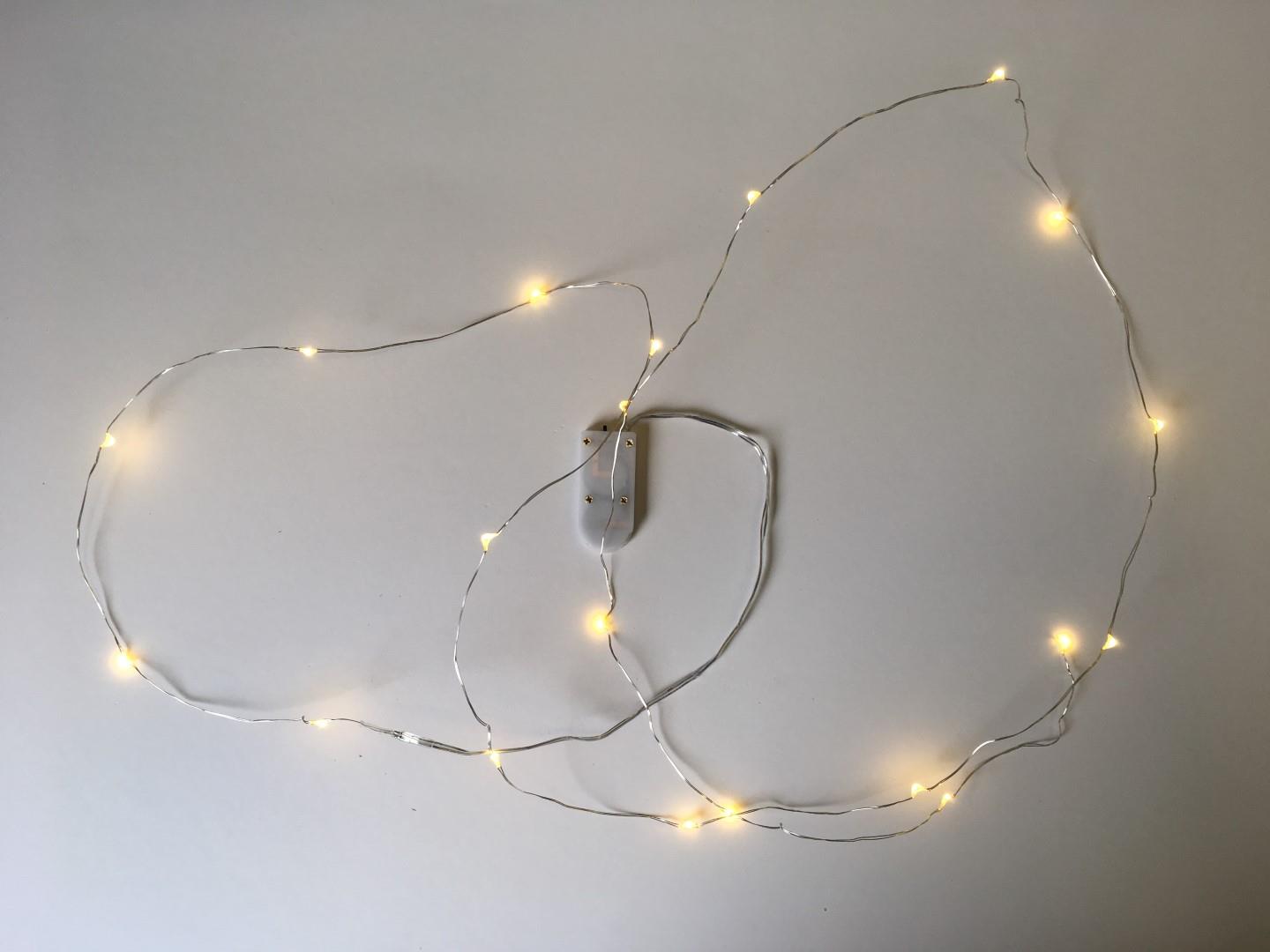 LED-Lichterkette Silberdraht 20 Lichter m. 6Std Timer