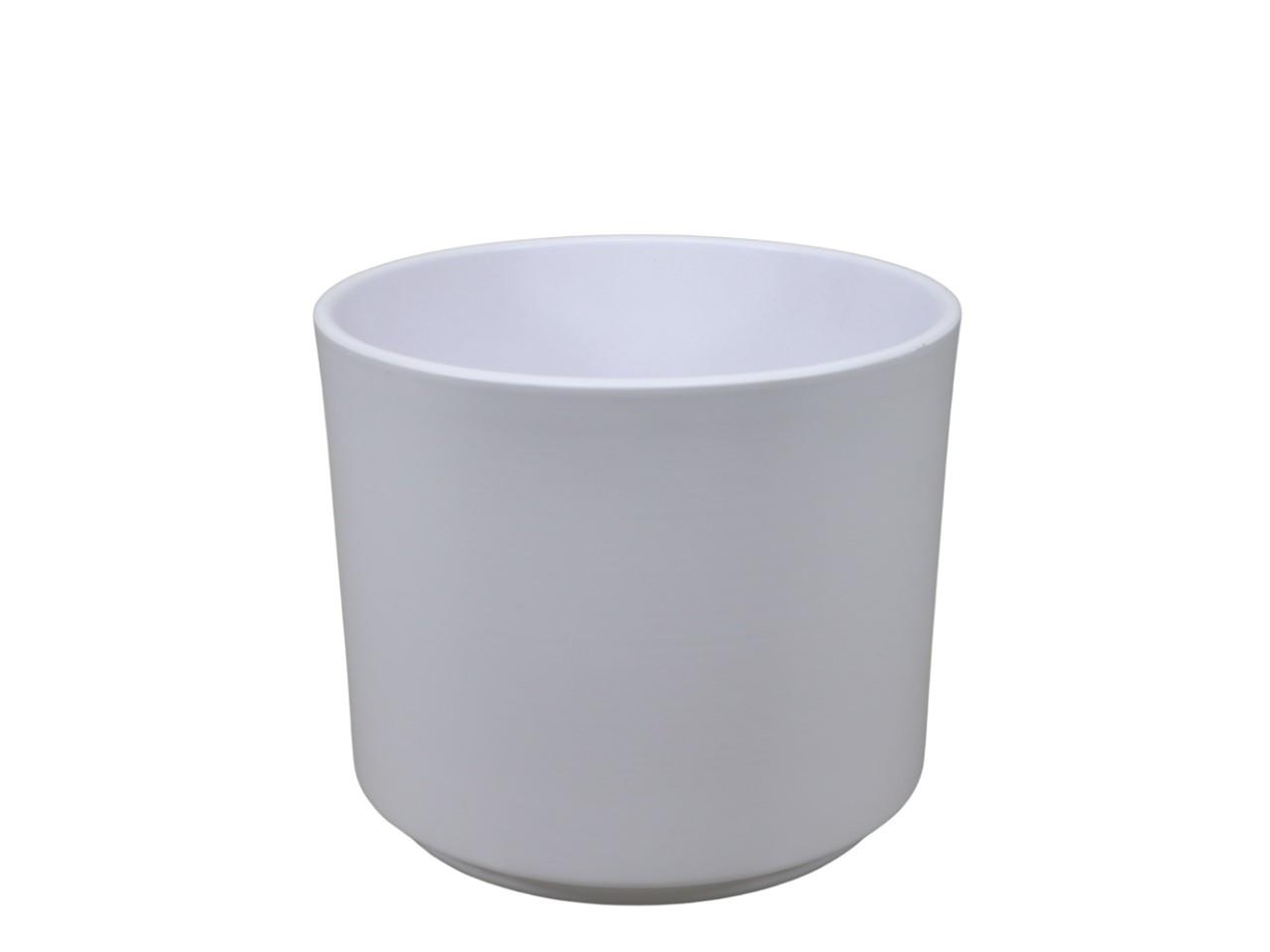 Keramikübertopf Cilindro weiß matt D22cm
