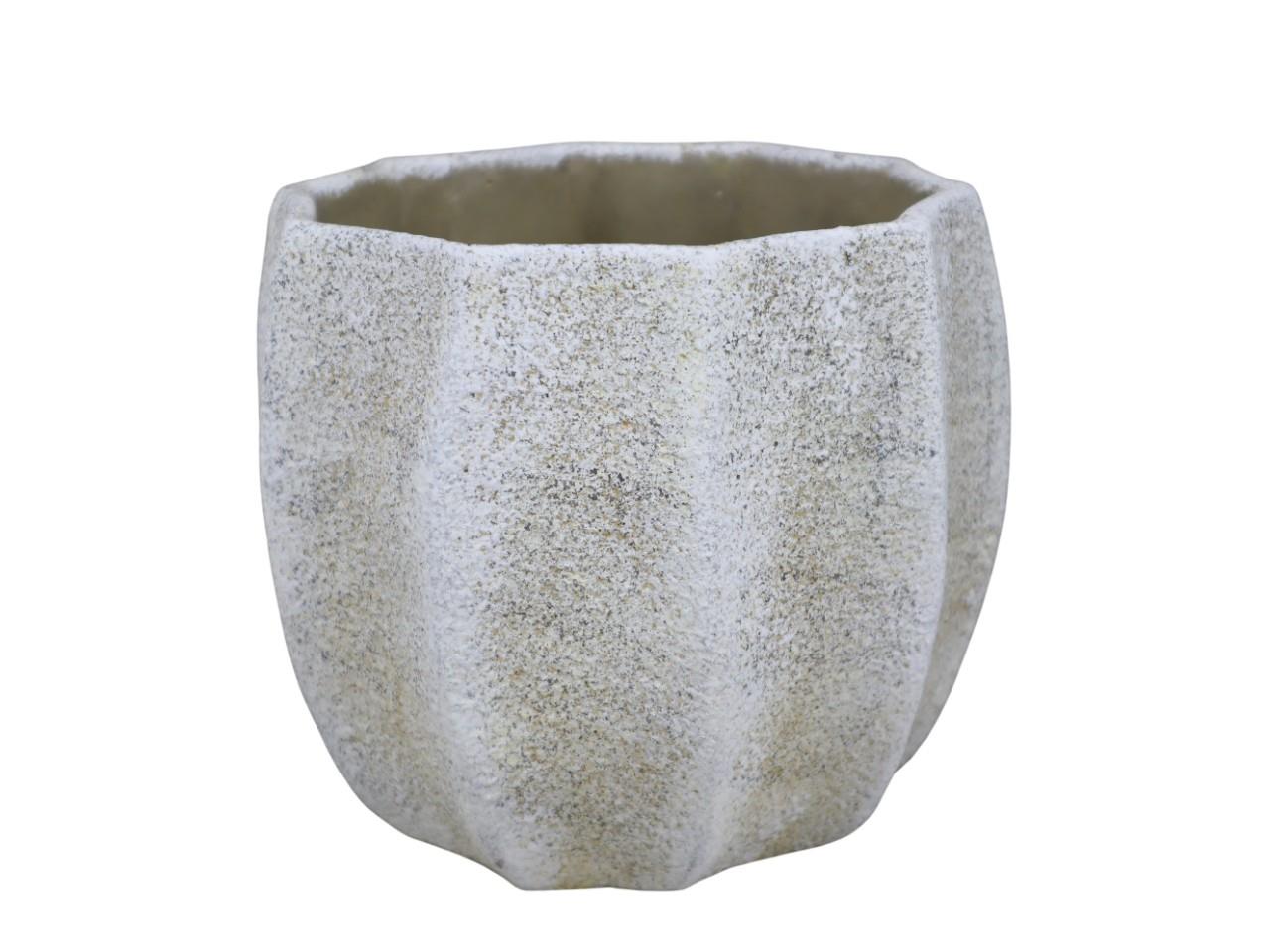 Pflanztopf Zement Cracle D18cm creme