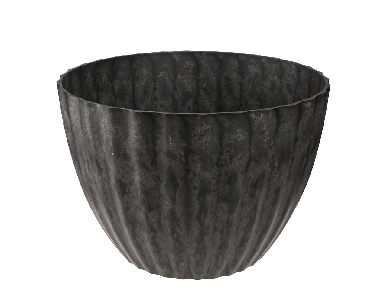 Übertopf KARA Rille Kunststoff anthrazit-natur D35,5cm