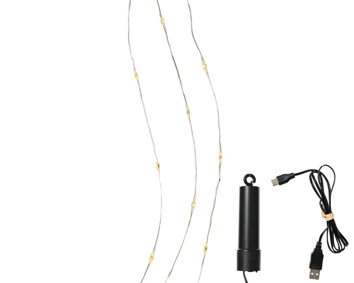 Lichterkette aufladbar 100LED L9,9mtr außen/innen