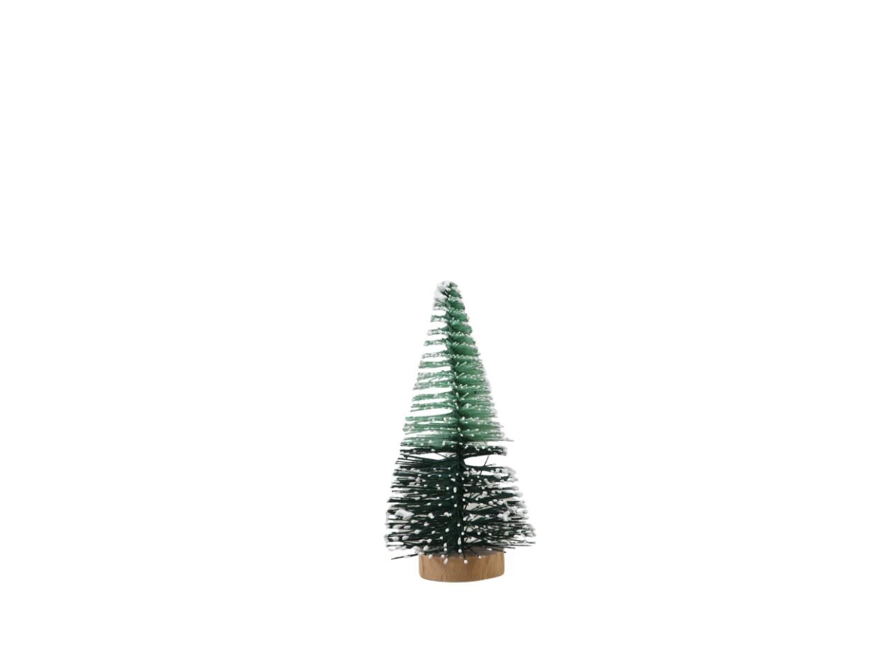 Tannenbaum z. Stellen m. Holzsockel grün/weiß 10,5 cm