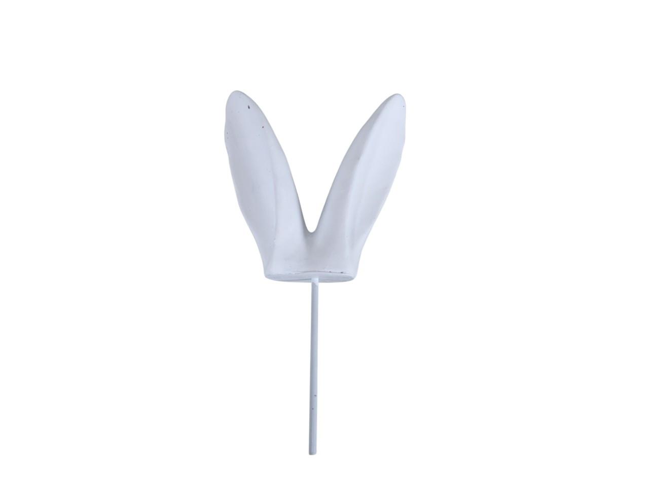 Stecker Hasenohren Zement weiß D12cm + Pin