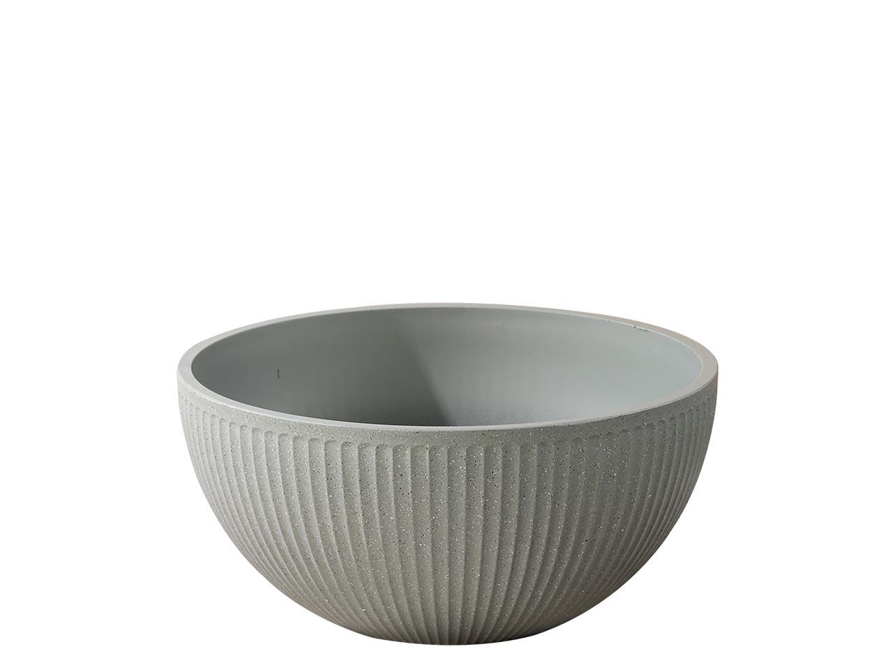 Schale rund Rille Plastik hellgrau D30xH14cm