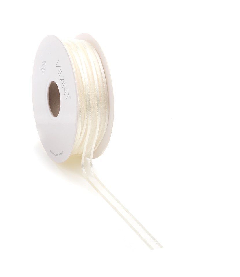 Band Prego Organza/Satinrand 10 mm 50 Meter creme Farbe 70