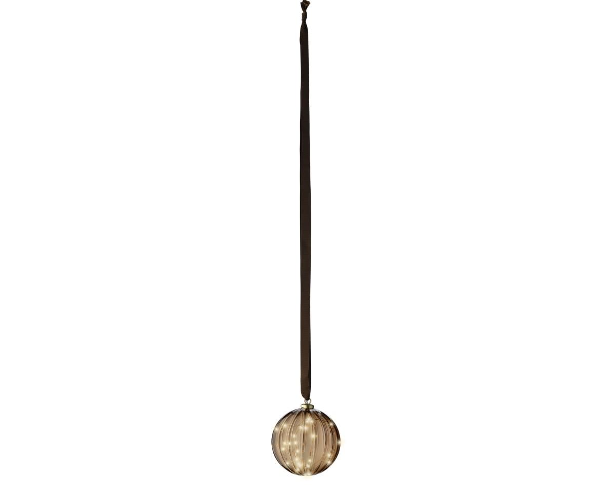 Glaskugel hängend gold inkl. Micro 30 LED indoor D14cm