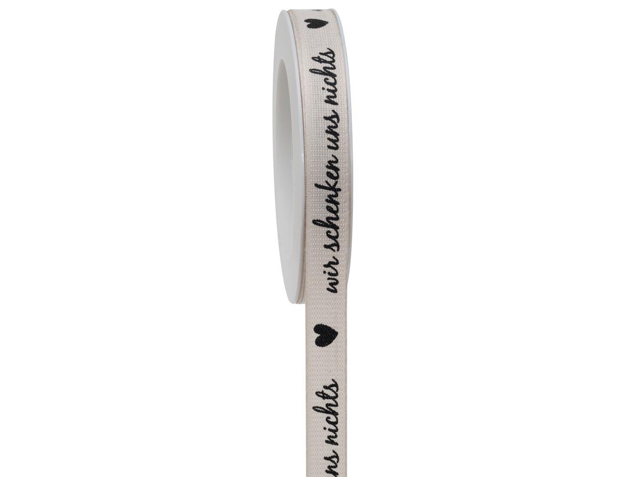 Band Little Message 15 mm 18 Meter natur/schwarz 02/90