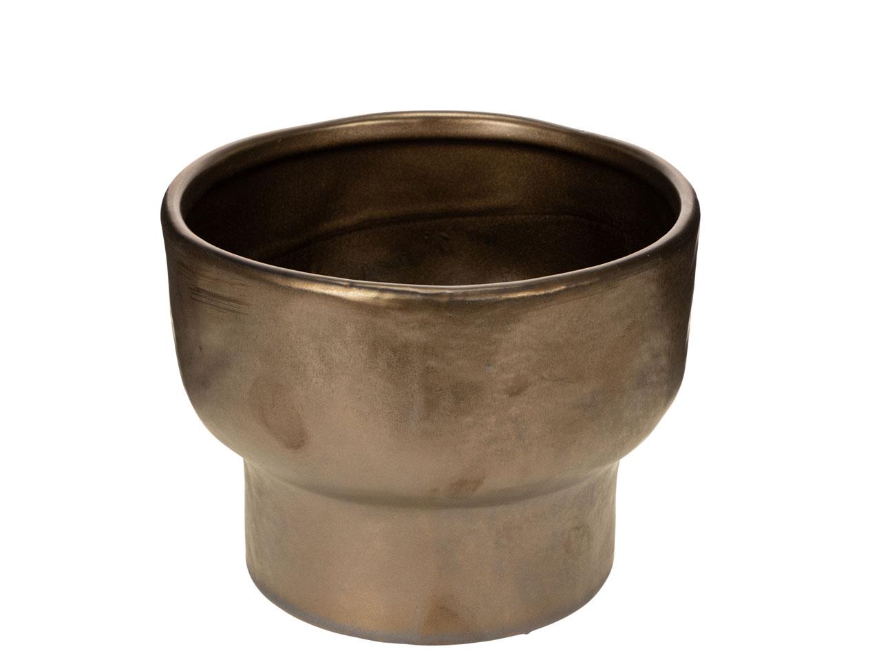 Übertopf Keramik bronze-gold D22cm