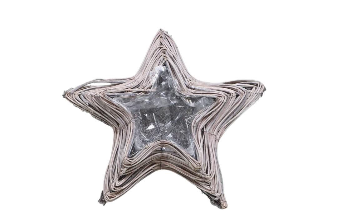 Pflanzstern Rattan gekalkt D40cm