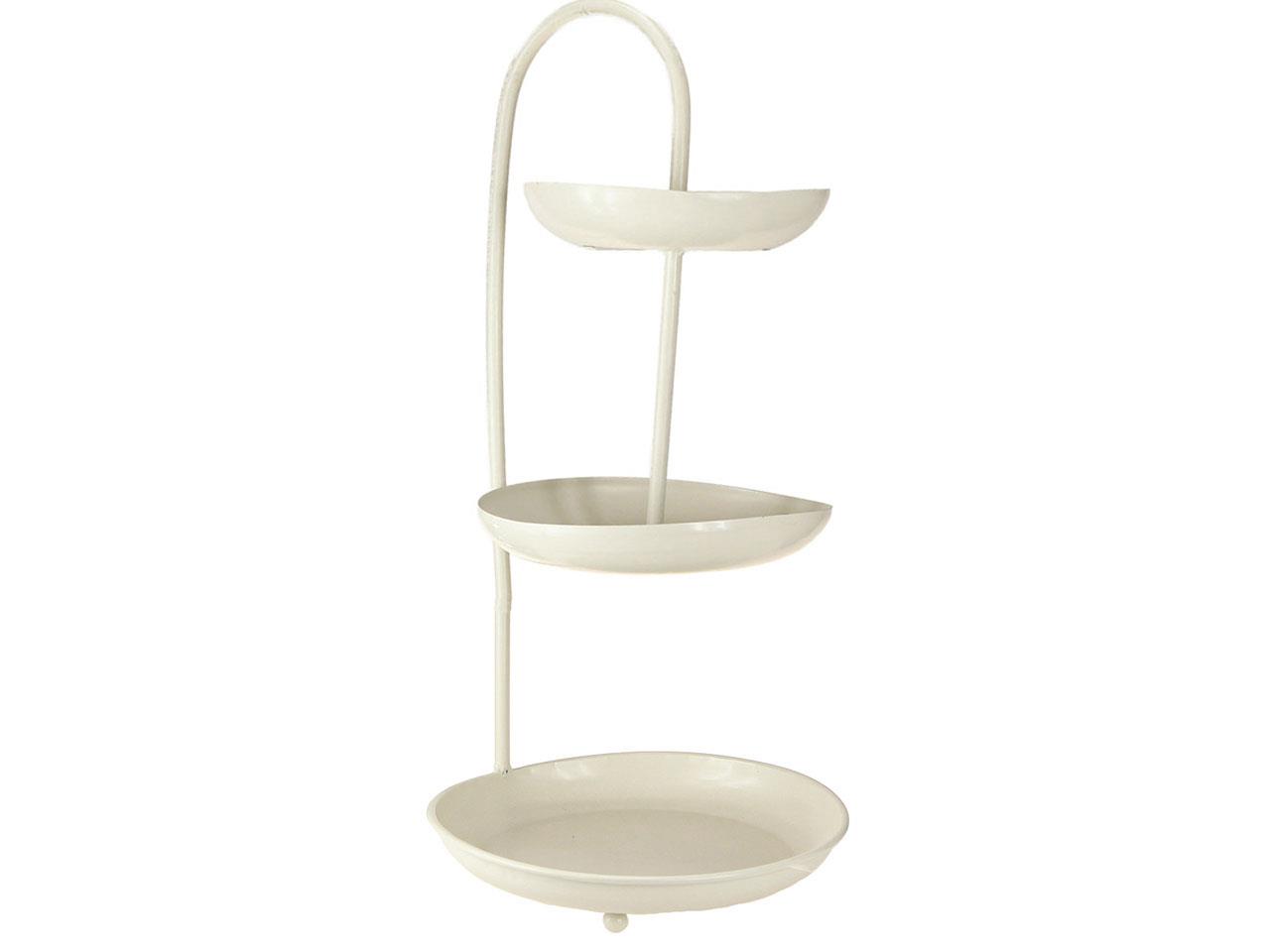 Etagere 3-stöckig Metall creme H54,5cm