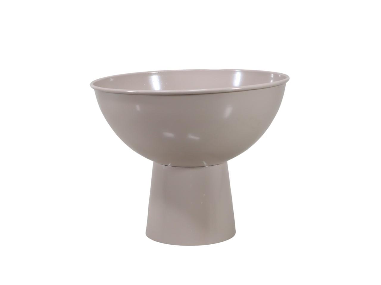 Schale D20cm auf Fuß Metall taupe H16cm