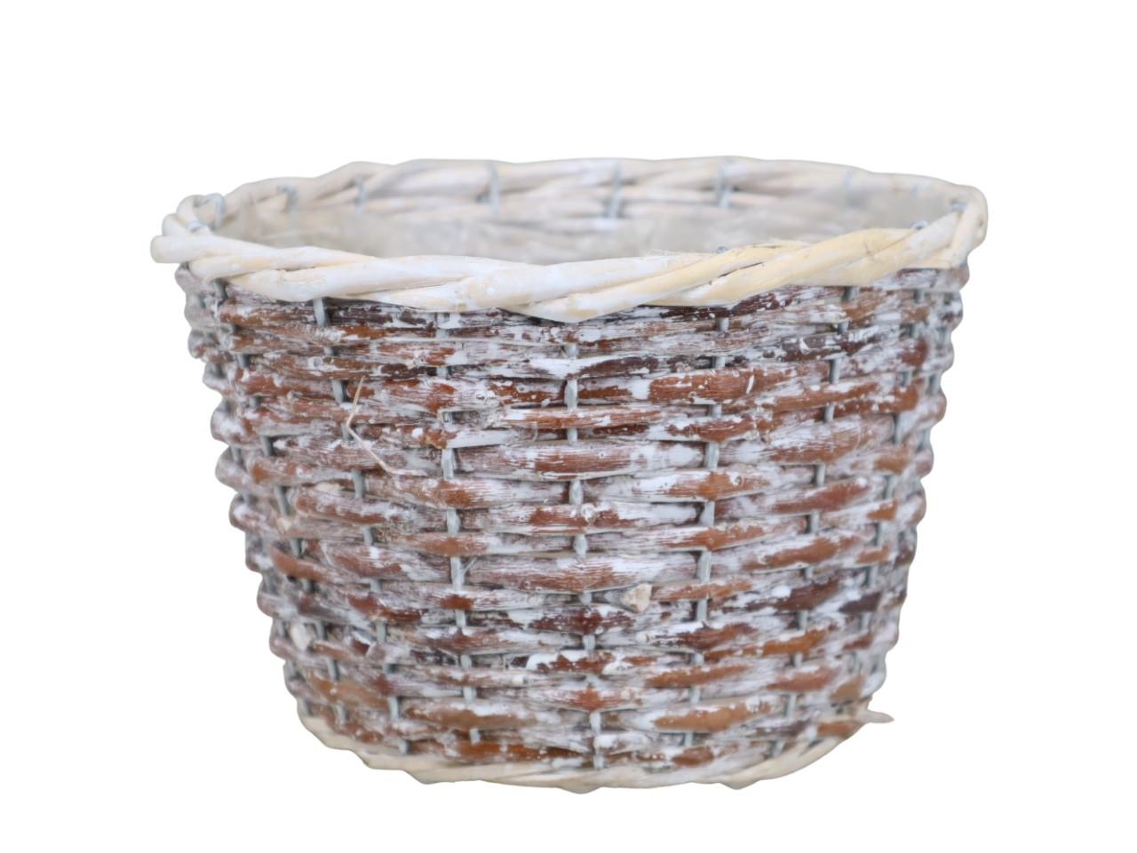 Korb rund Weide D19H14cm naturwashed