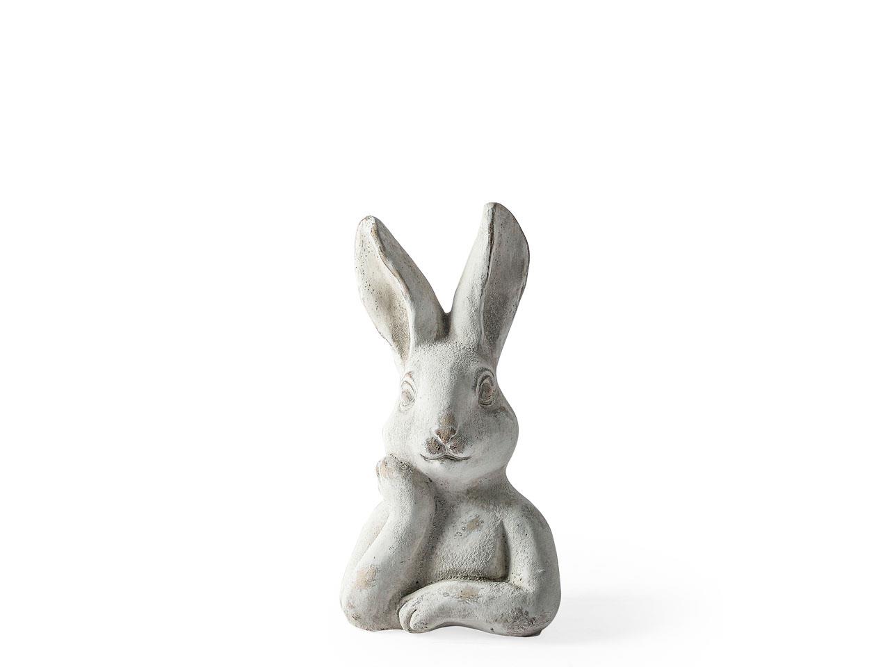 Hase denkend Zement creme H21cm