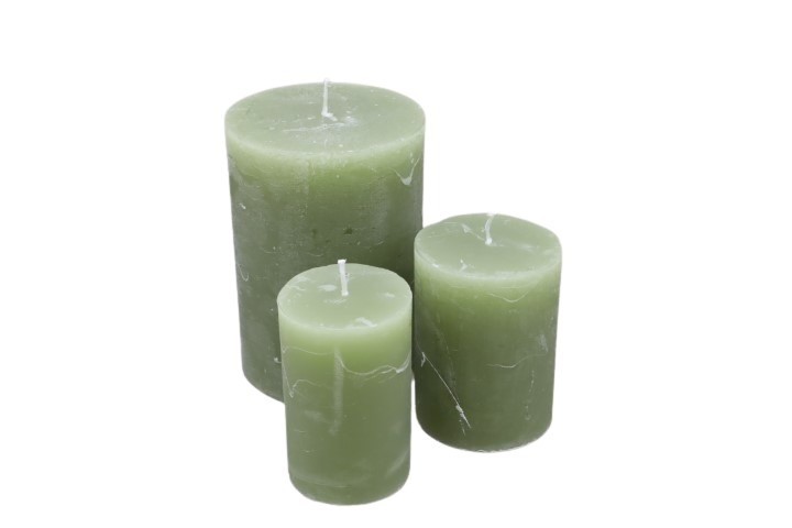 Kerze Rustika 80/60mm salbeigrün (oliv)