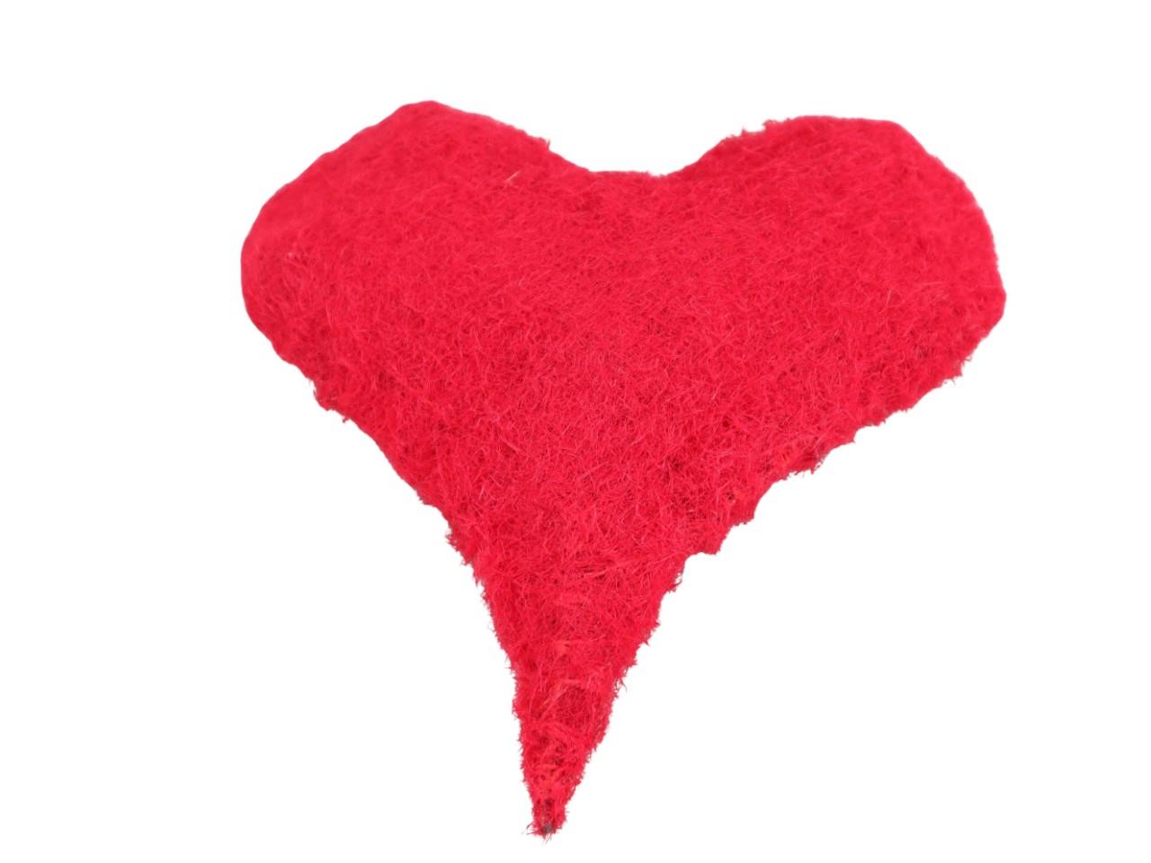 Herz beflockt rot D22cm