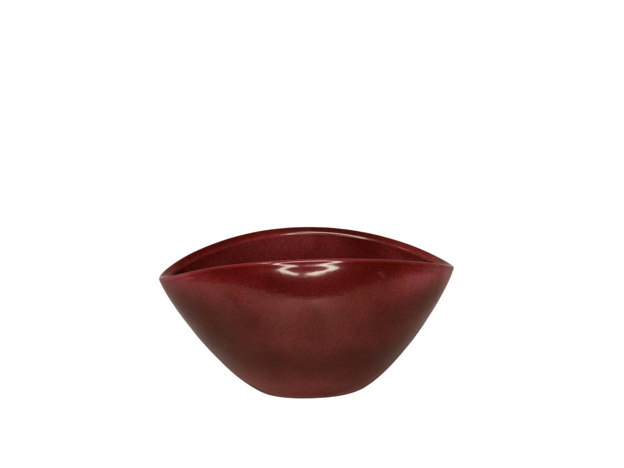 Keramiksteckschale oval bordeaux-lasur L15cm