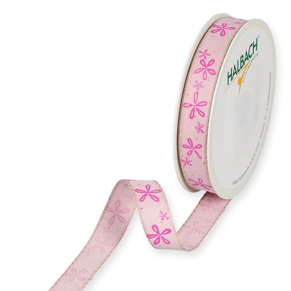 Druckband Blüten 15 mm 18 Meter pale rose 23