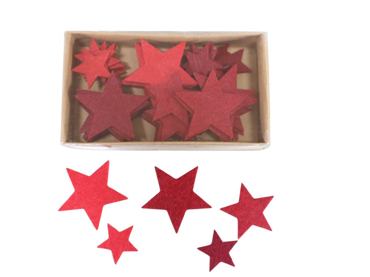 Streuer Sterne Filz rot-bordeaux D2,8-4,8cm