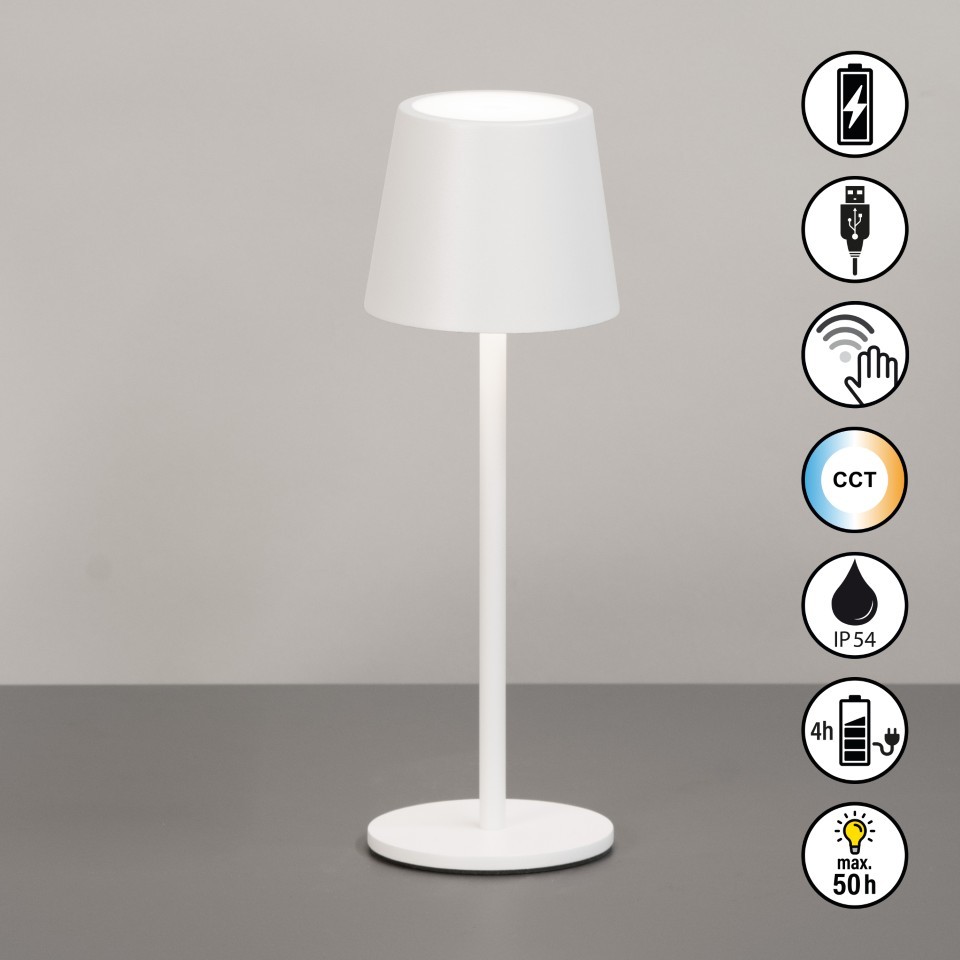 Tischleuchte ROXI sandweiss D9 H27,5cm NETTO